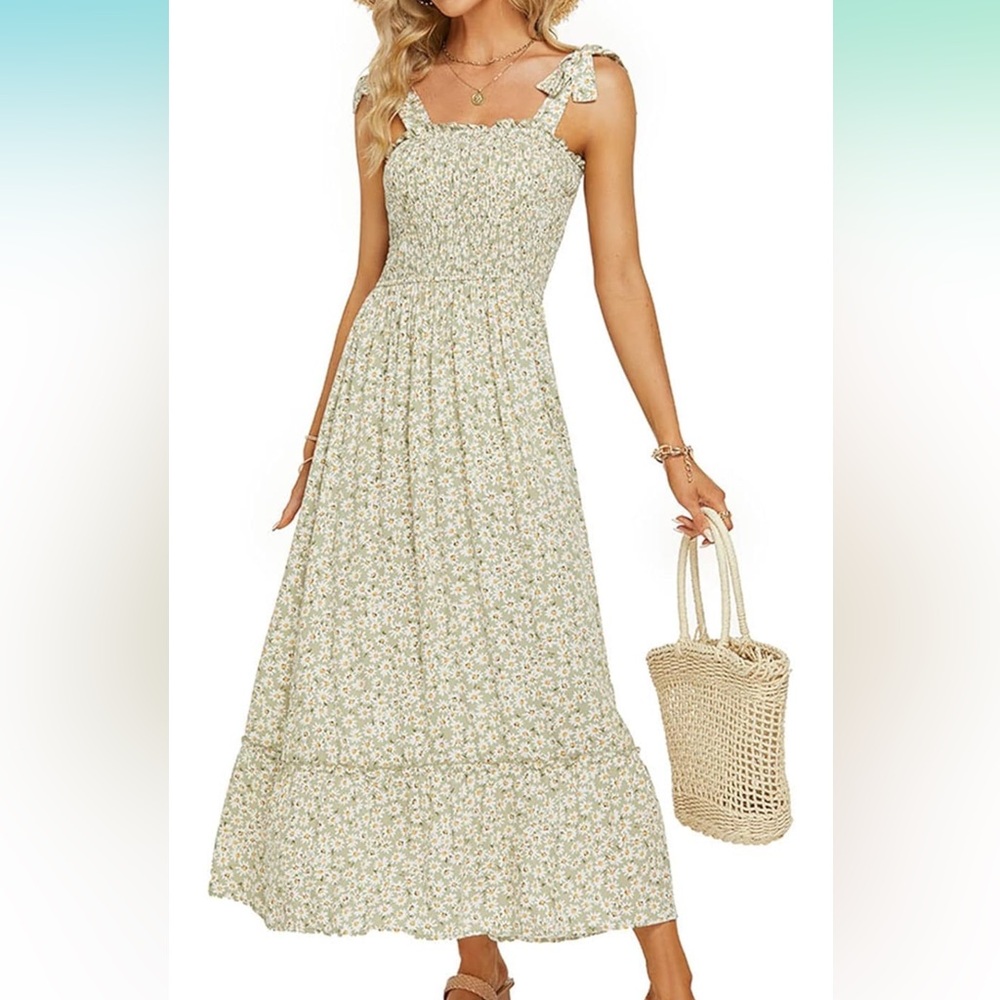 Floral Cream Maxi Dress